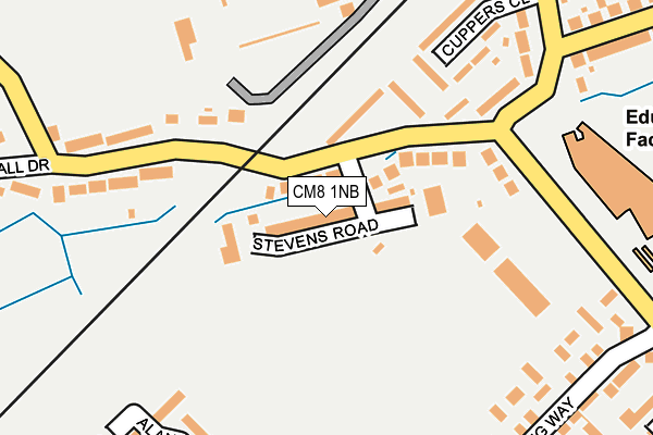 CM8 1NB map - OS OpenMap – Local (Ordnance Survey)