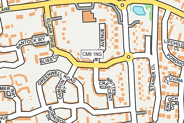 CM8 1NG map - OS OpenMap – Local (Ordnance Survey)