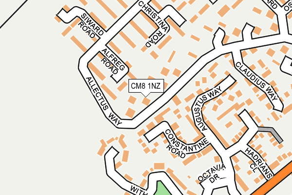CM8 1NZ map - OS OpenMap – Local (Ordnance Survey)