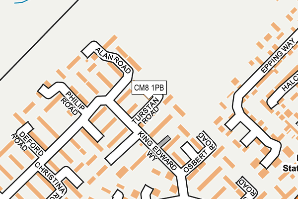 CM8 1PB map - OS OpenMap – Local (Ordnance Survey)