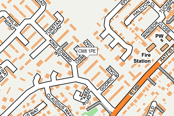 CM8 1PE map - OS OpenMap – Local (Ordnance Survey)