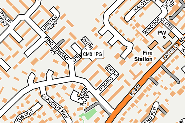 CM8 1PG map - OS OpenMap – Local (Ordnance Survey)