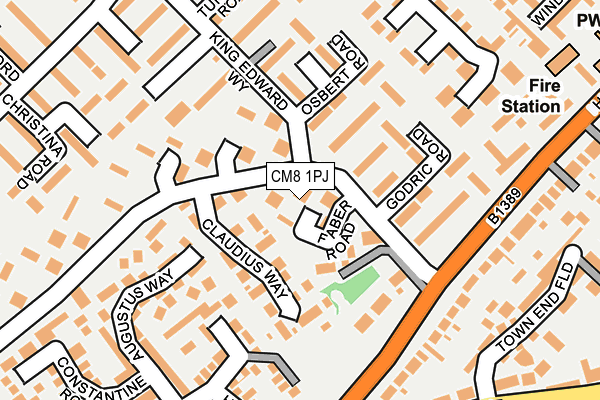 CM8 1PJ map - OS OpenMap – Local (Ordnance Survey)