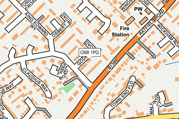CM8 1PQ map - OS OpenMap – Local (Ordnance Survey)