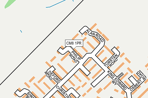 CM8 1PR map - OS OpenMap – Local (Ordnance Survey)