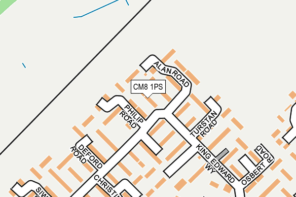 CM8 1PS map - OS OpenMap – Local (Ordnance Survey)