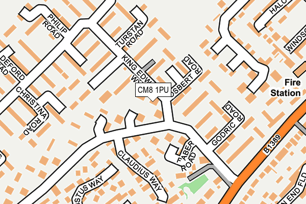 CM8 1PU map - OS OpenMap – Local (Ordnance Survey)