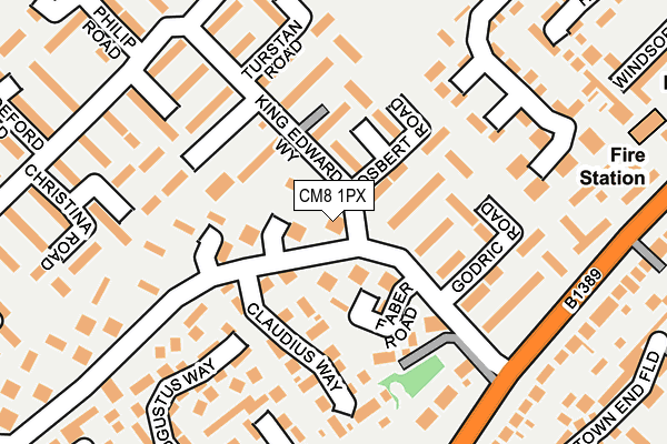 CM8 1PX map - OS OpenMap – Local (Ordnance Survey)