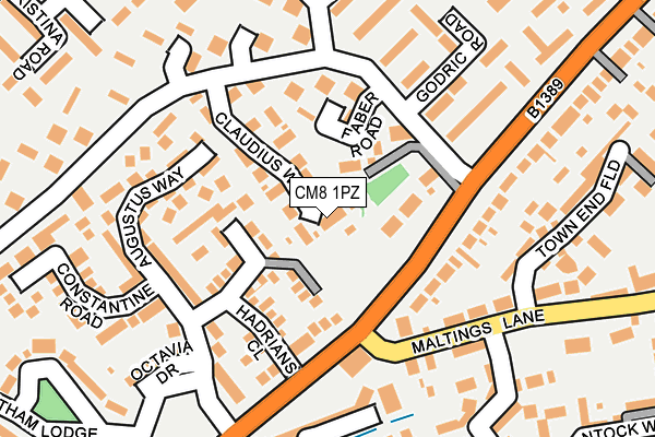 CM8 1PZ map - OS OpenMap – Local (Ordnance Survey)