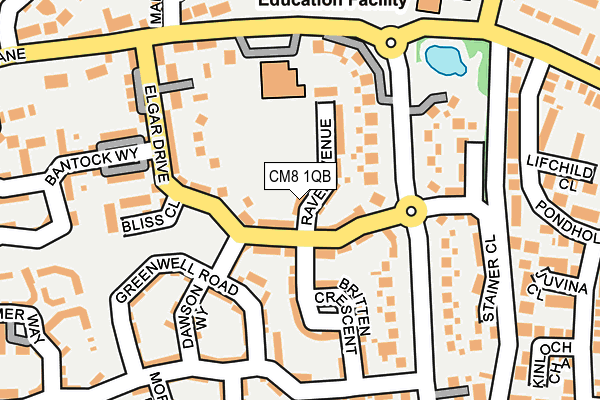 CM8 1QB map - OS OpenMap – Local (Ordnance Survey)