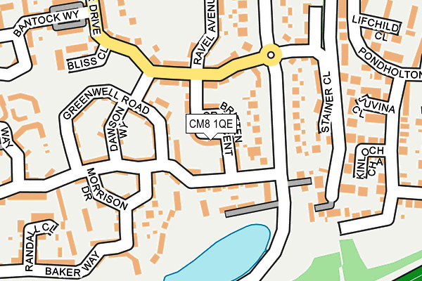 CM8 1QE map - OS OpenMap – Local (Ordnance Survey)