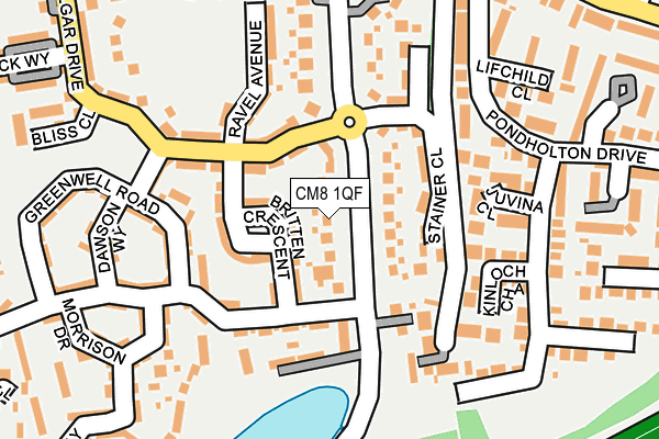 CM8 1QF map - OS OpenMap – Local (Ordnance Survey)