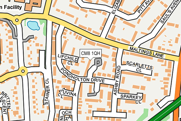 CM8 1QH map - OS OpenMap – Local (Ordnance Survey)