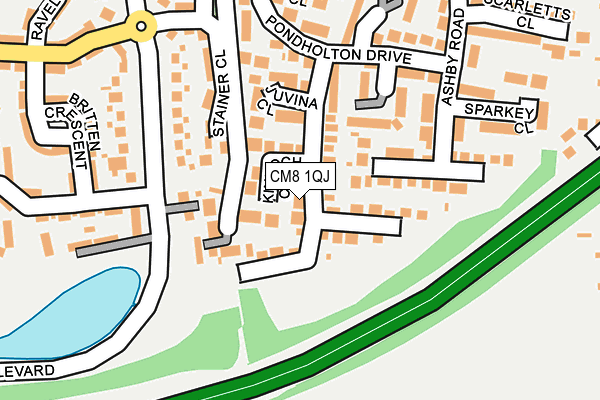 CM8 1QJ map - OS OpenMap – Local (Ordnance Survey)