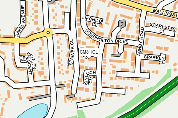 CM8 1QL map - OS OpenMap – Local (Ordnance Survey)