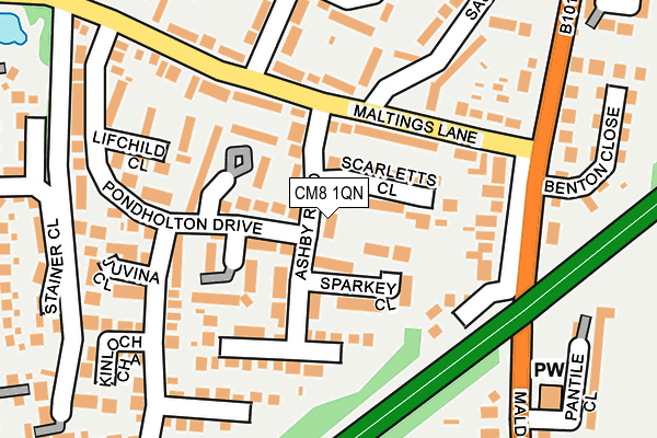 CM8 1QN map - OS OpenMap – Local (Ordnance Survey)