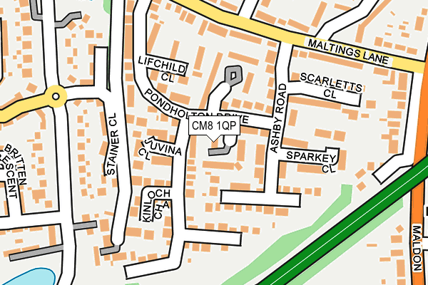 CM8 1QP map - OS OpenMap – Local (Ordnance Survey)