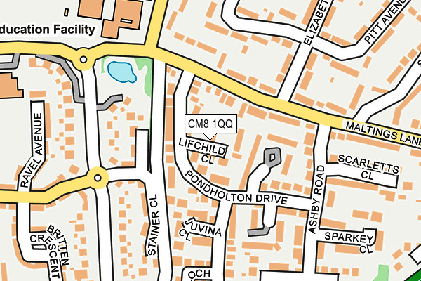 CM8 1QQ map - OS OpenMap – Local (Ordnance Survey)