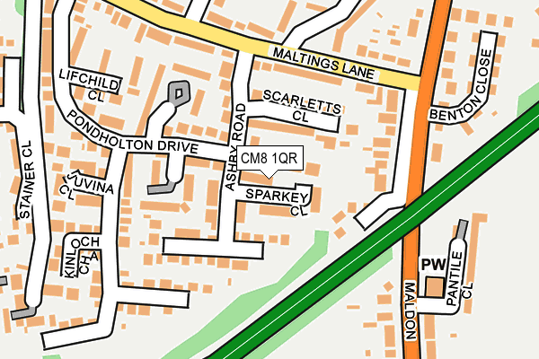 CM8 1QR map - OS OpenMap – Local (Ordnance Survey)