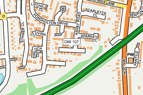 CM8 1QT map - OS OpenMap – Local (Ordnance Survey)