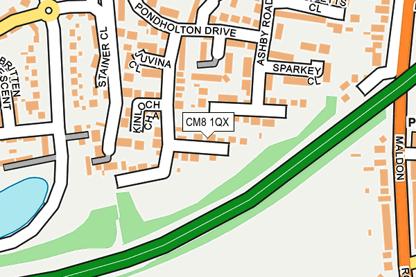 CM8 1QX map - OS OpenMap – Local (Ordnance Survey)