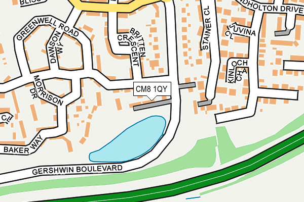 CM8 1QY map - OS OpenMap – Local (Ordnance Survey)