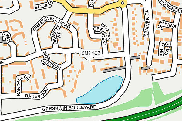 CM8 1QZ map - OS OpenMap – Local (Ordnance Survey)