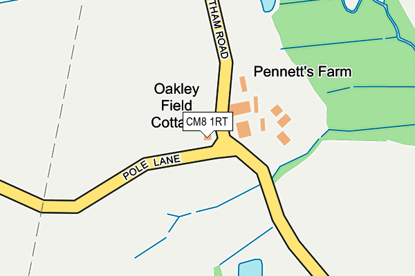 CM8 1RT map - OS OpenMap – Local (Ordnance Survey)