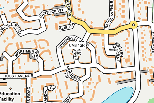 CM8 1SR map - OS OpenMap – Local (Ordnance Survey)