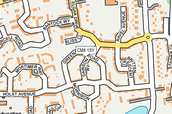 CM8 1SY map - OS OpenMap – Local (Ordnance Survey)