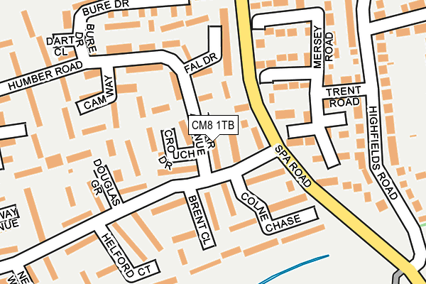 CM8 1TB map - OS OpenMap – Local (Ordnance Survey)