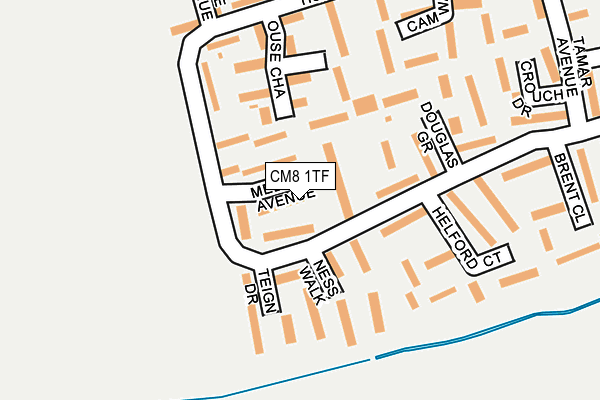 CM8 1TF map - OS OpenMap – Local (Ordnance Survey)