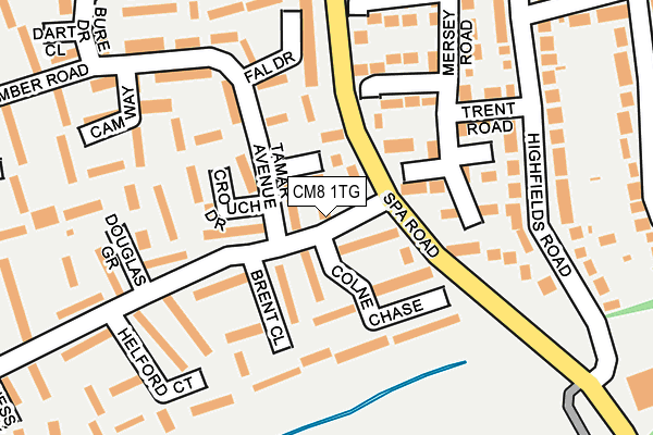 CM8 1TG map - OS OpenMap – Local (Ordnance Survey)