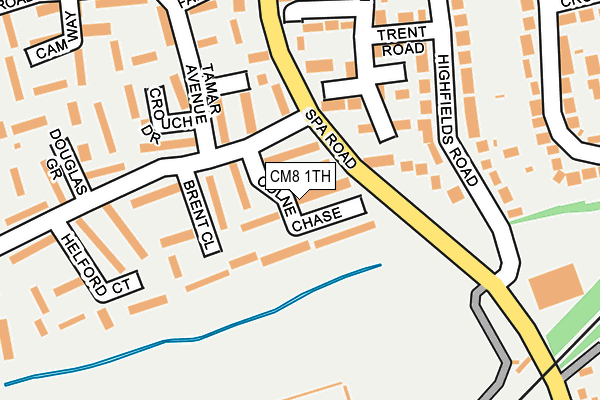 CM8 1TH map - OS OpenMap – Local (Ordnance Survey)