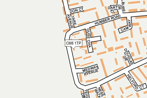 CM8 1TP map - OS OpenMap – Local (Ordnance Survey)