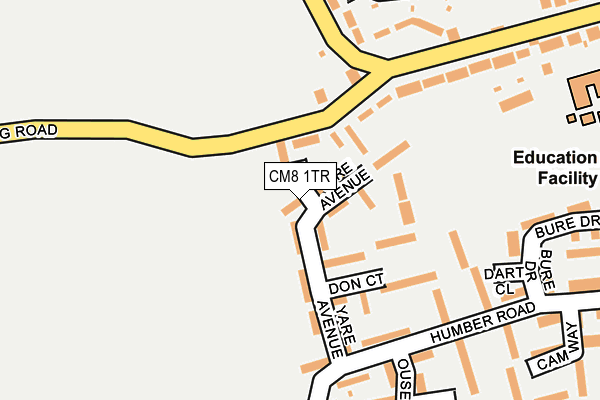 CM8 1TR map - OS OpenMap – Local (Ordnance Survey)