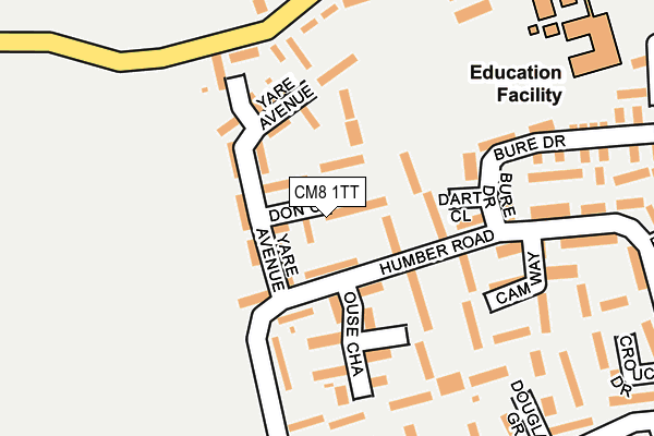 CM8 1TT map - OS OpenMap – Local (Ordnance Survey)