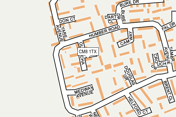 CM8 1TX map - OS OpenMap – Local (Ordnance Survey)