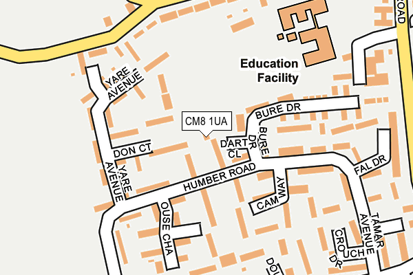 CM8 1UA map - OS OpenMap – Local (Ordnance Survey)