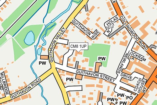 CM8 1UP map - OS OpenMap – Local (Ordnance Survey)