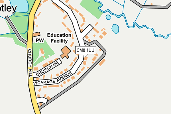 CM8 1UU map - OS OpenMap – Local (Ordnance Survey)