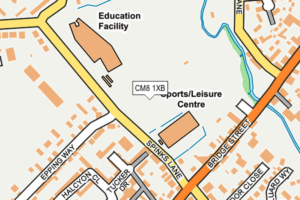 CM8 1XB map - OS OpenMap – Local (Ordnance Survey)