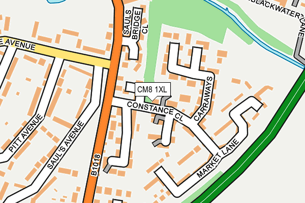 CM8 1XL map - OS OpenMap – Local (Ordnance Survey)