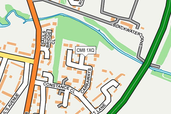CM8 1XQ map - OS OpenMap – Local (Ordnance Survey)
