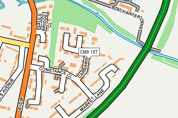 CM8 1XT map - OS OpenMap – Local (Ordnance Survey)