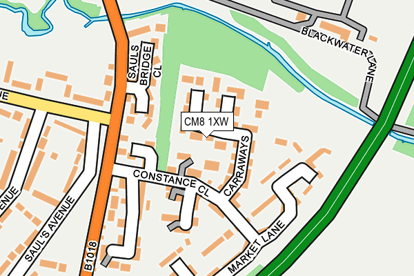 CM8 1XW map - OS OpenMap – Local (Ordnance Survey)