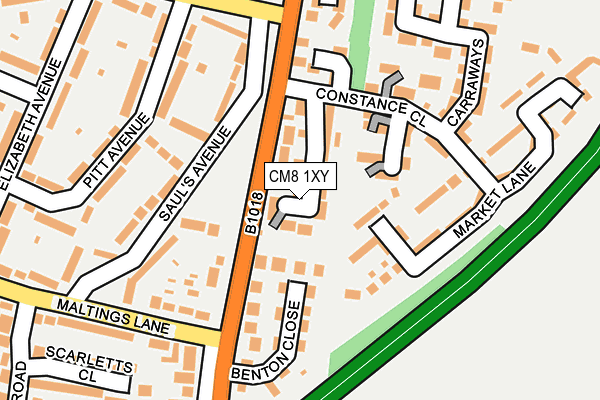 CM8 1XY map - OS OpenMap – Local (Ordnance Survey)