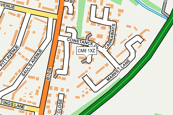 CM8 1XZ map - OS OpenMap – Local (Ordnance Survey)