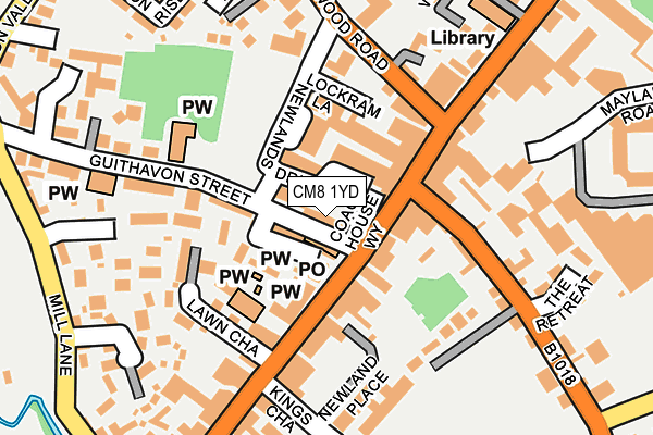 CM8 1YD map - OS OpenMap – Local (Ordnance Survey)