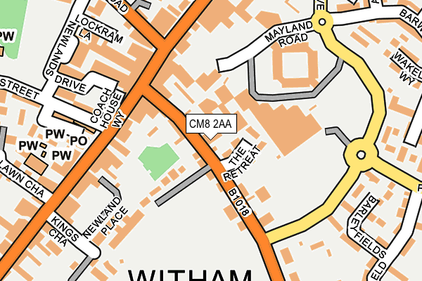 CM8 2AA map - OS OpenMap – Local (Ordnance Survey)